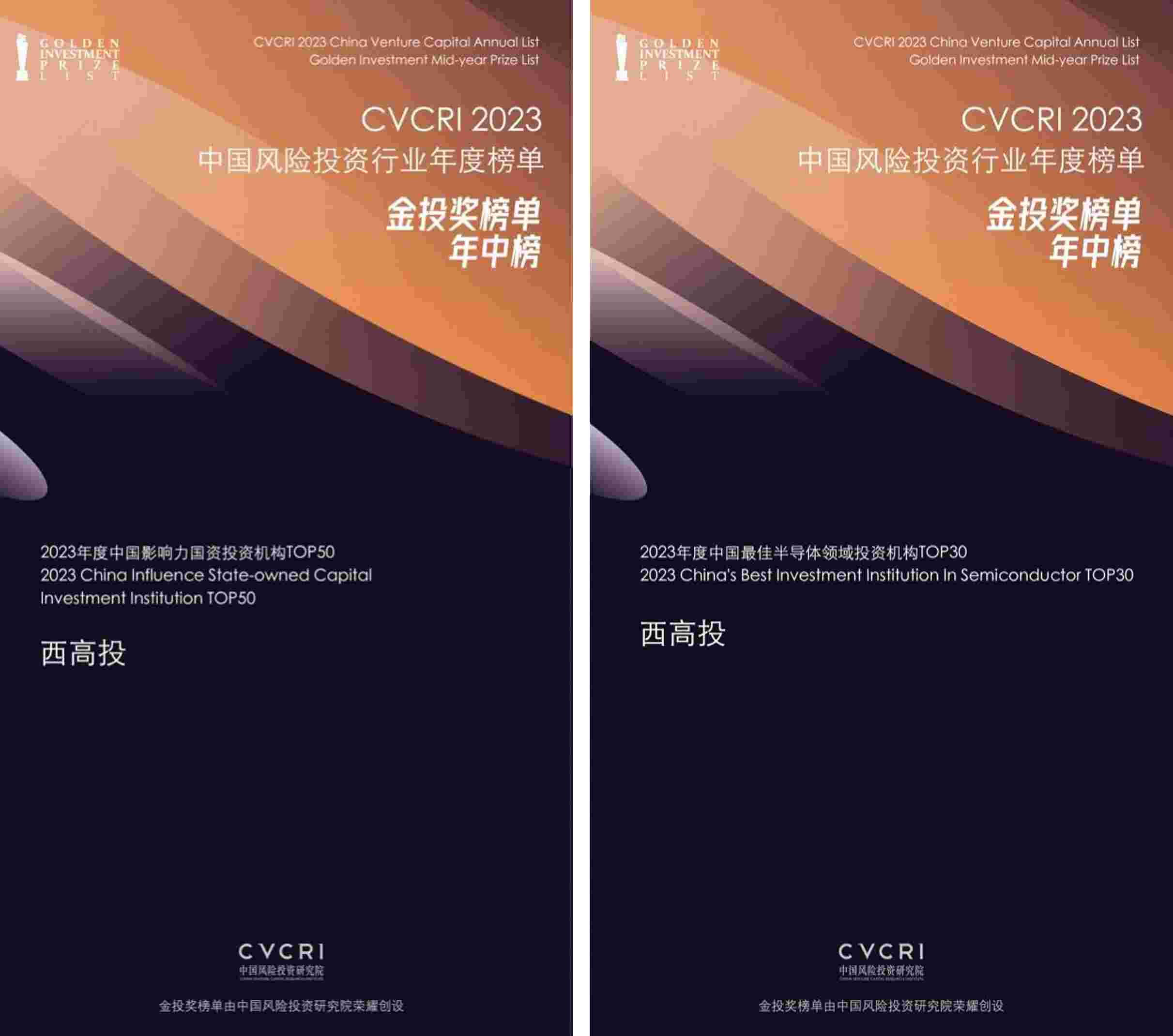 西高投蝉联金投奖“中国影响力国资投资机构”